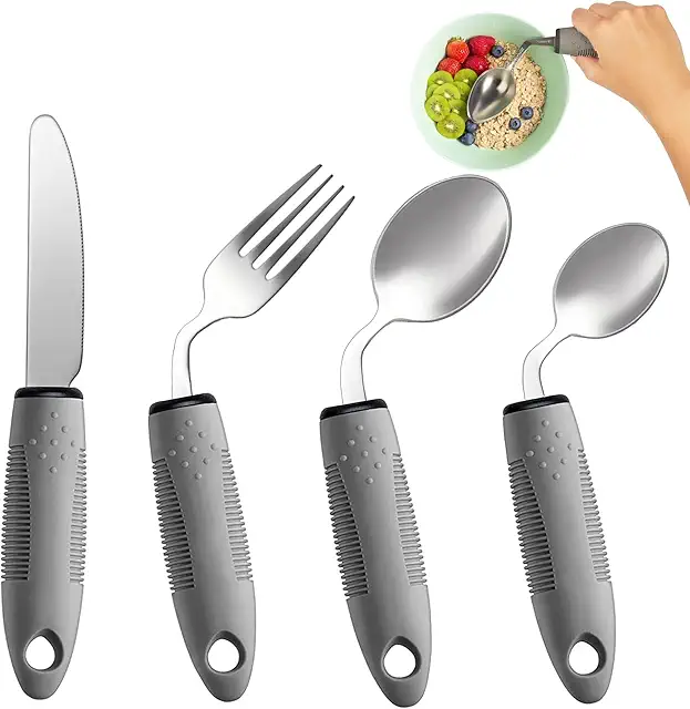 Angled Spoon Fork Set — Dressing & Daily Living